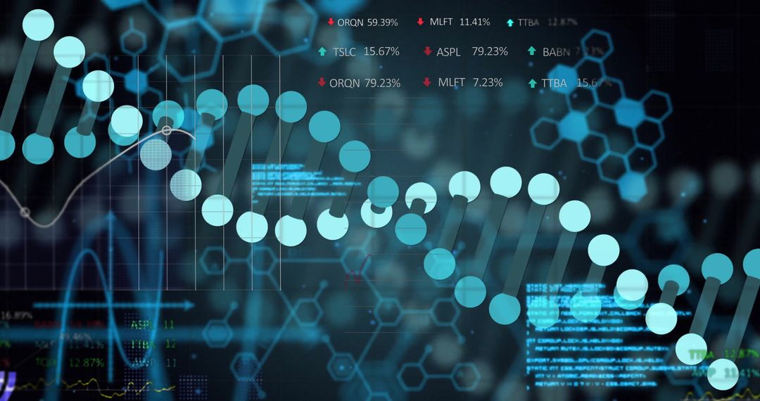 Digital Data Visualization Merging with DNA Sequence Concept