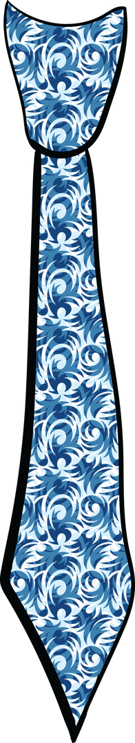Blue Patterned Necktie Transparent Background for Formal Occasions