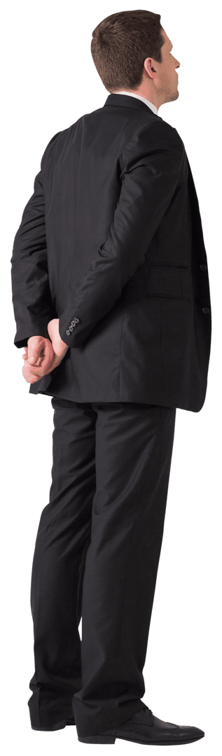 Businessman in Suit Thinking on Transparent Background PNG