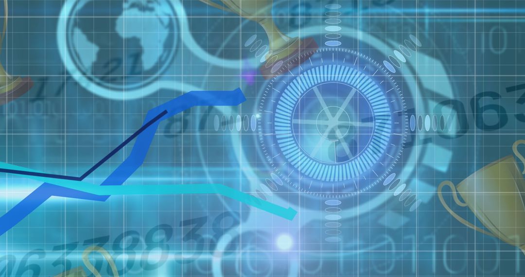 Futuristic Digital Interface Depicting Global Business Trends