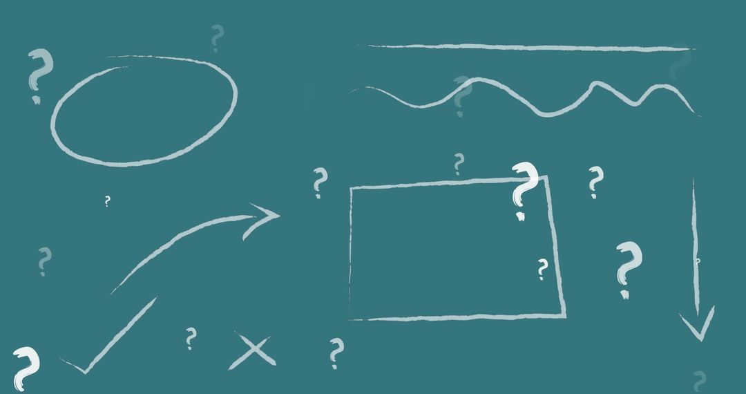 Abstract Question Marks with Shapes on Green for Educative Concepts - Free Images, Stock Photos and Pictures on Pikwizard.com
