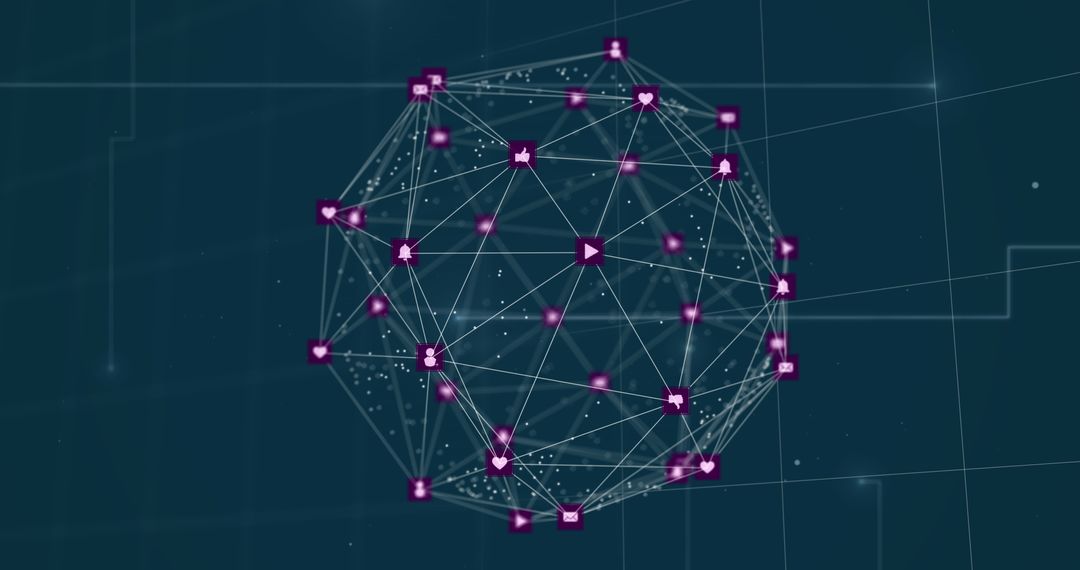 Global Digital Network Connections on Virtual Display