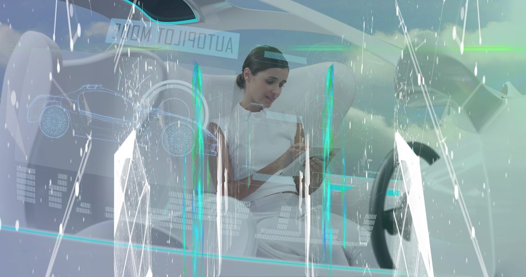 Engineer Operating Future Vehicle Cockpit with Holographic Displays