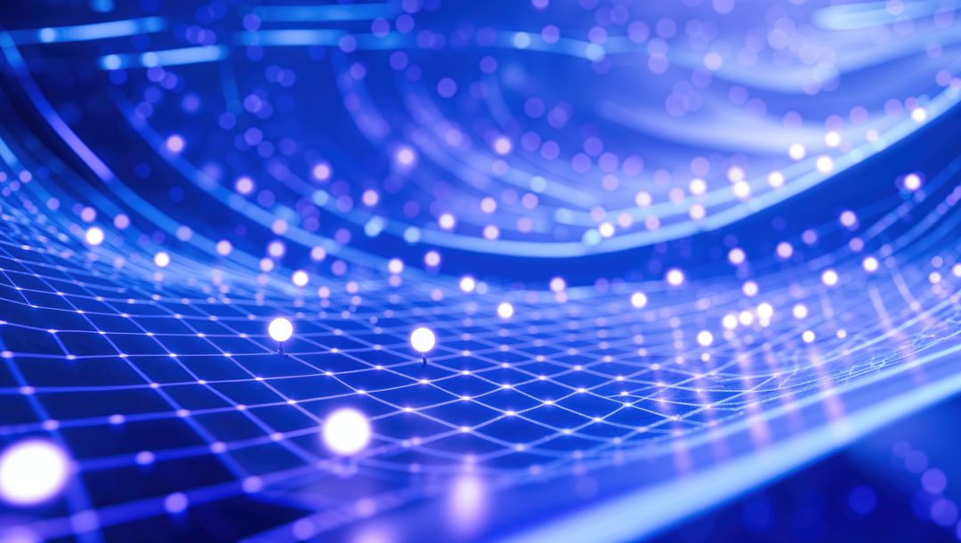 Futuristic Digital Abstract Network with Glowing Spheres