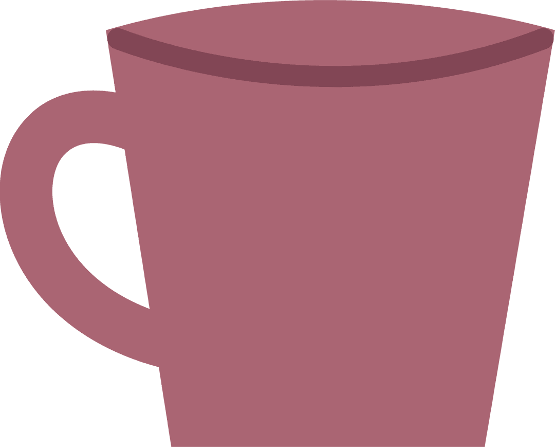 Minimalist Rose Mug with Transparent Background for Digital Art Projects