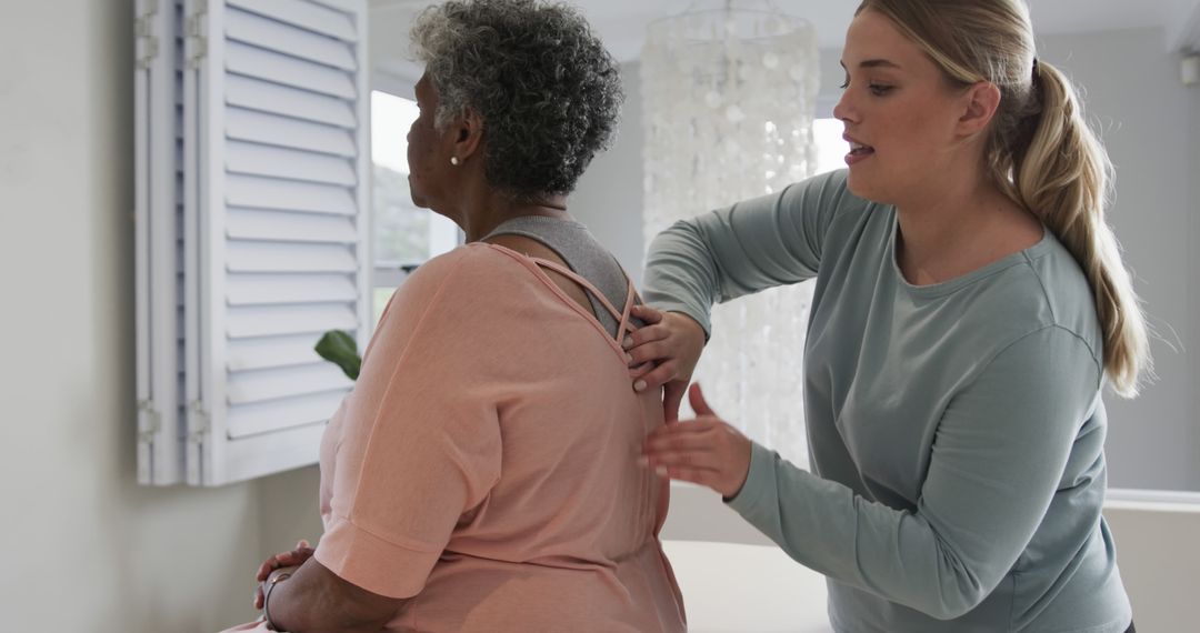 Nurse Assisting Elderly Woman with Daily Tasks - Free Images, Stock Photos and Pictures on Pikwizard.com