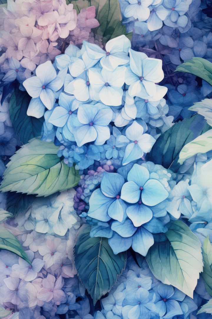 Full frame of blue and pink hydrangeas background, created using generative ai technology - Free Images, Stock Photos and Pictures on Pikwizard.com