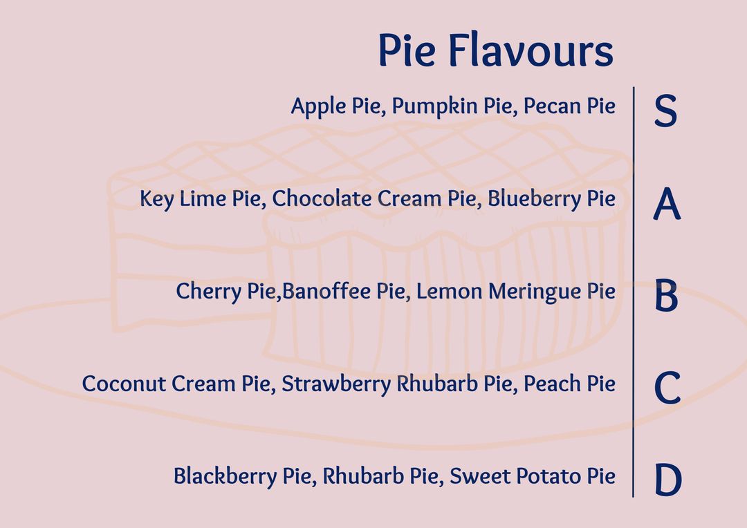 Sweet Pie Flavor Tier Chart: Ranking Delicious Dessert Options
