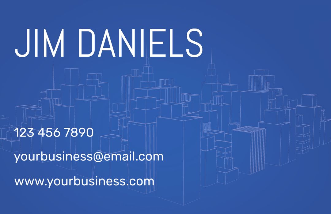 Modern Cityscape Business Card with Contact Information - Download Free Stock Templates Pikwizard.com