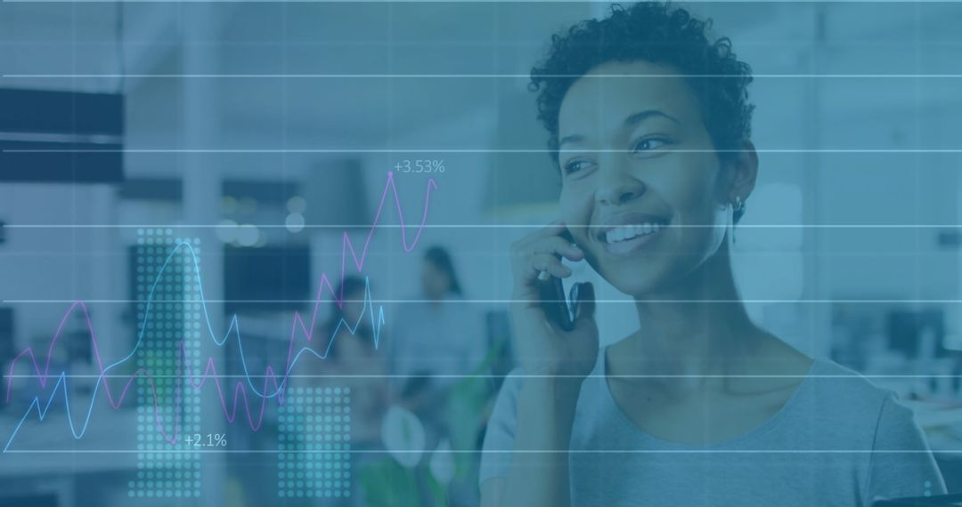 Business Woman Engaging in Data-Driven Communication