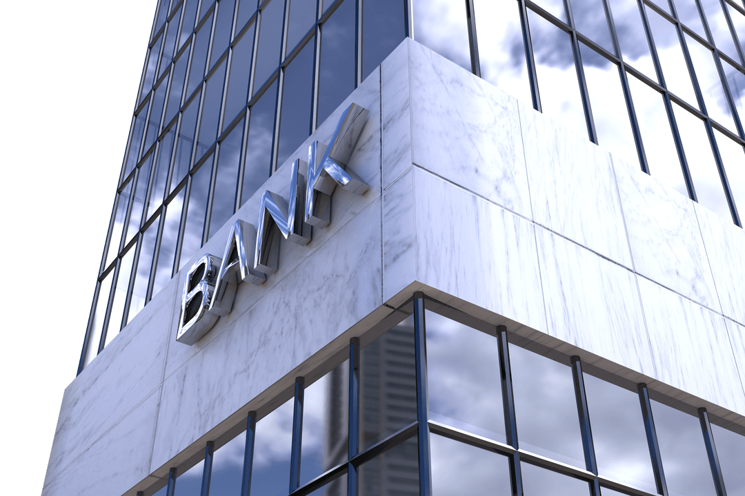 Transparent Banking Sector Concept Low Angle View