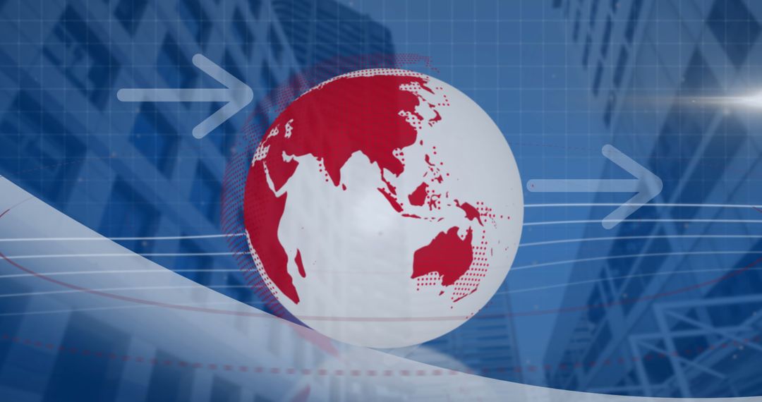 Spinning Globe with Arrows Symbolizing Global Networking