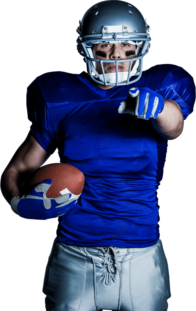 Transparent American Football Player Pointing at Camera Portrait