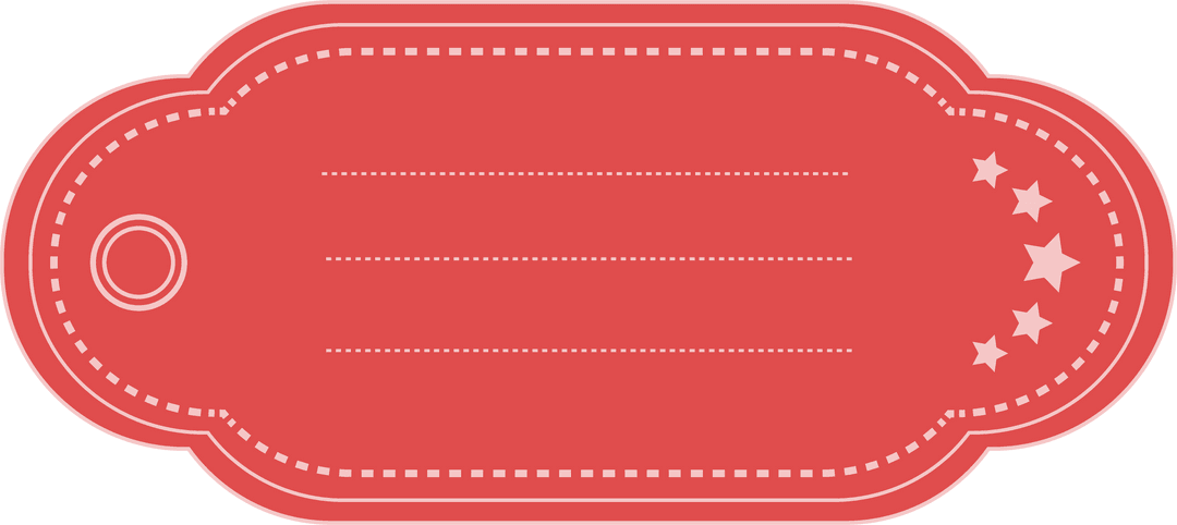 Red Transparent Tag Illustration with Stars and Copy Space