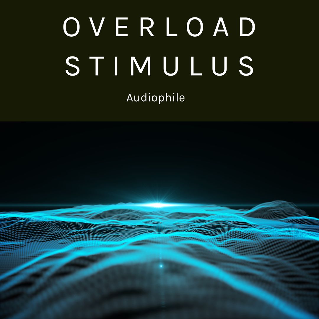 Overload Stimulus Audiophile Text Over Blue Digital Waves - Download Free Stock Templates Pikwizard.com