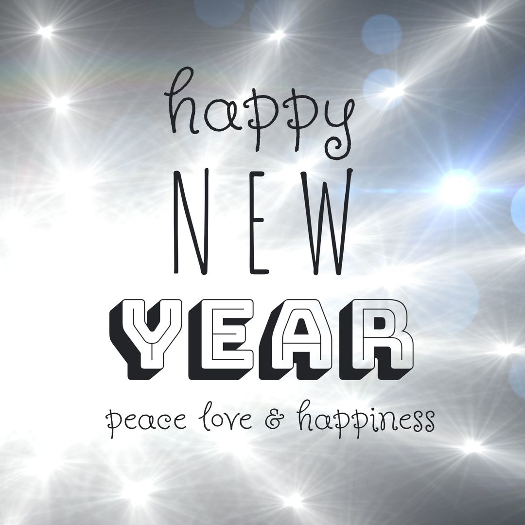 Festive Happy New Year Wishes with Sparkling Lights