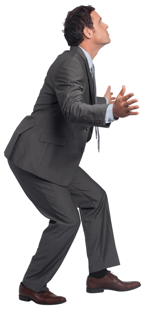 Transparent Businessman Expressing Determination in Formal Suit