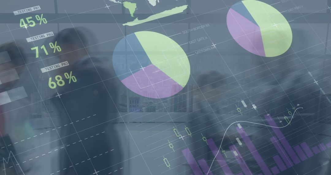 Financial Data Analysis With Overlay On Team In Modern Workspace