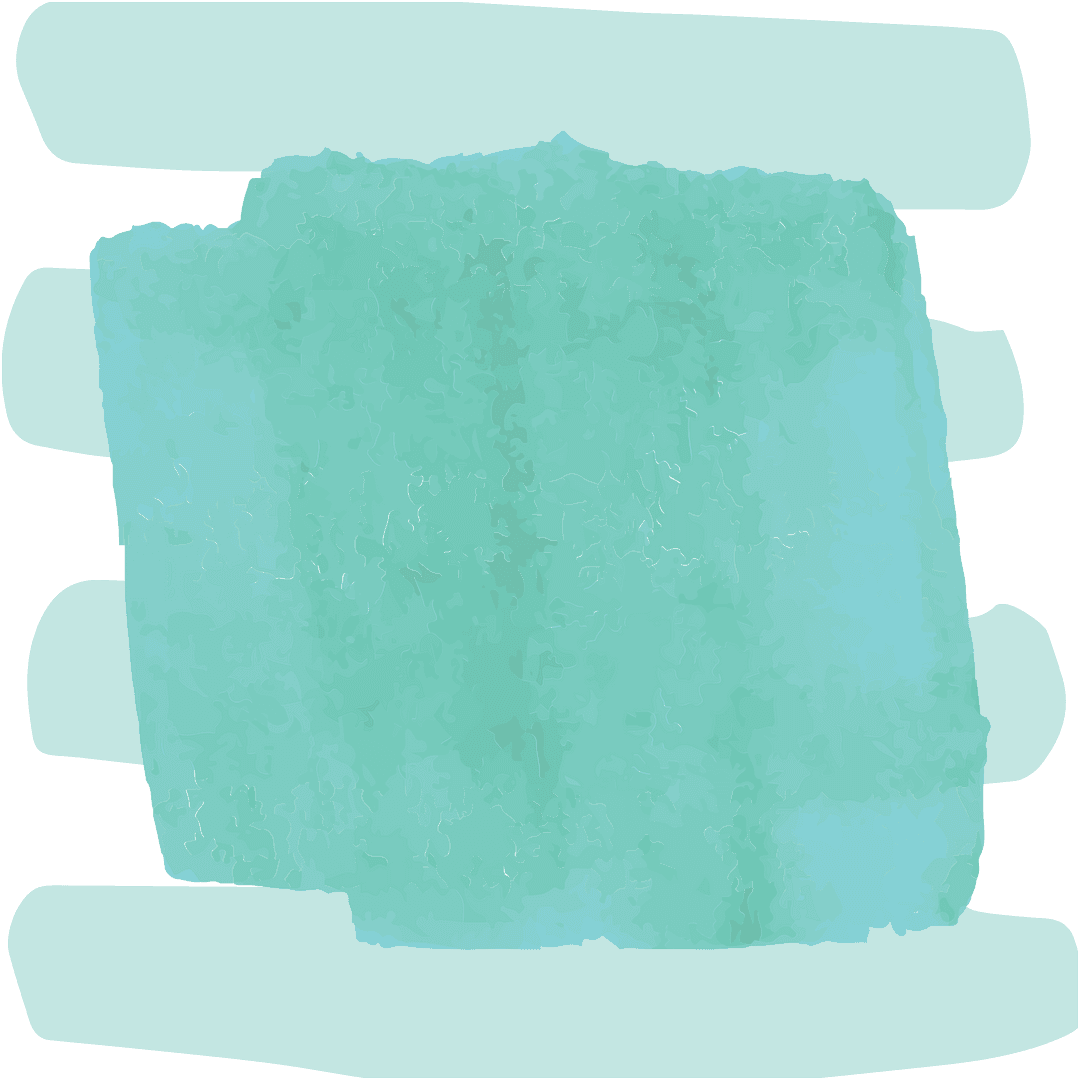 Turquoise Painted Abstract Shape with Transparent Background
