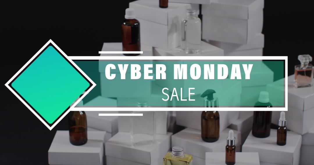 Cyber Monday Sale Advertisement with Skincare Products
