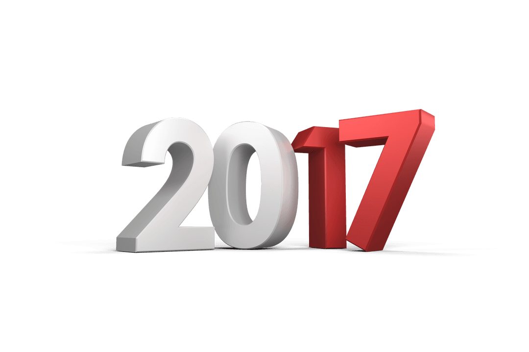 2017 Number Illustration White Red Transparent Background