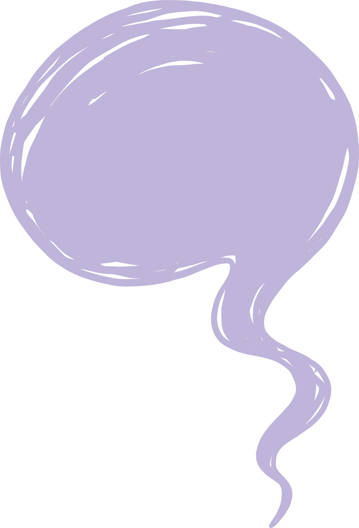 Purple Speech Bubble on Transparent Background Illustrating Communication