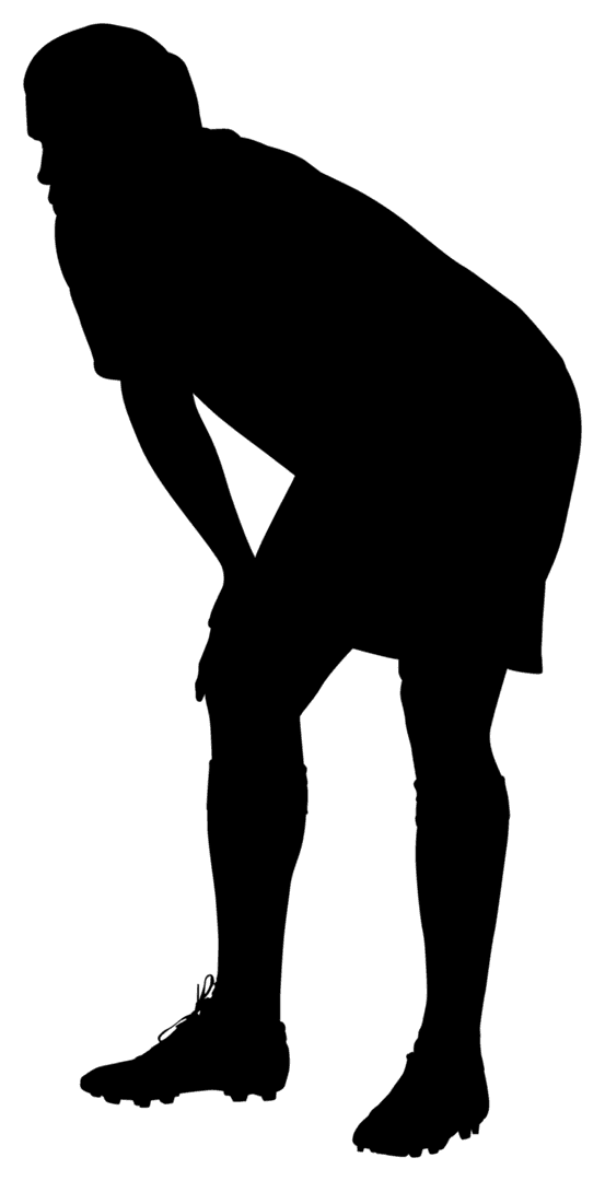 Digital Silhouette of Football Player on Transparent Background