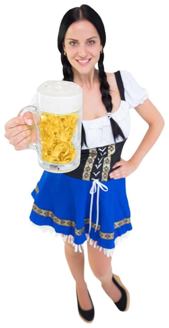 Transparent Oktoberfest Girl Serving Beer in Traditional Costume - Download Free Stock Images Pikwizard.com