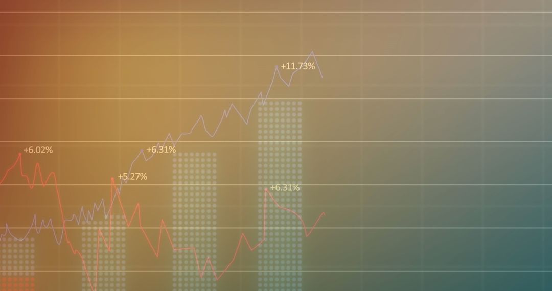 Dynamic Lines Show Rising Financial Statistics Over Time