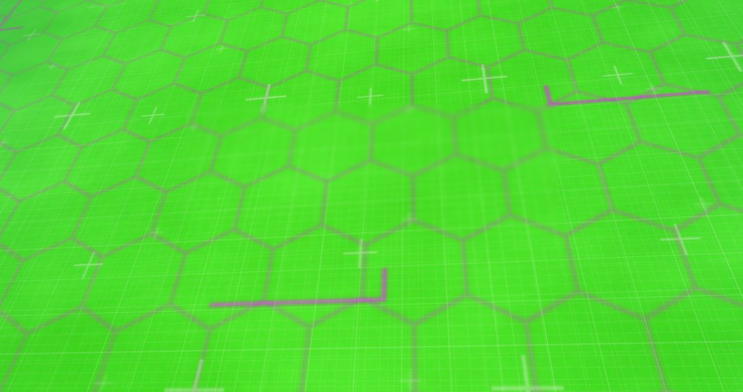 Digital Network Hexagons on Green Interface Background