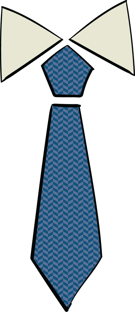 Blue Textured Tie on Transparent Background