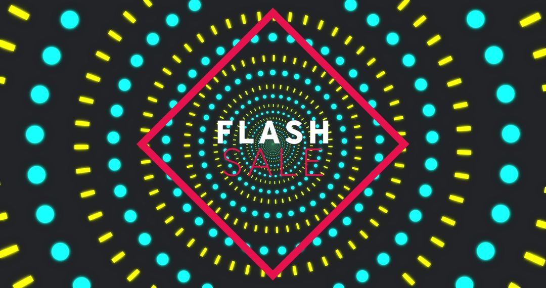 Dynamic Flash Sale Advertisement with Vivid Geometric Patterns