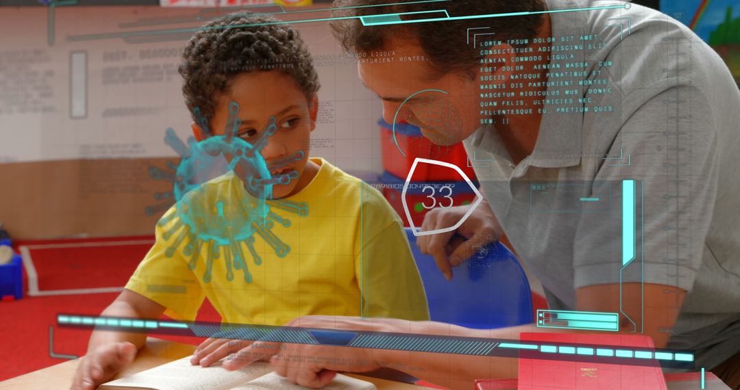 Tutor and Student Exploring Holographic Virus in Classroom Setting