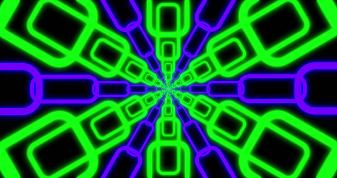 Neon Geometric Shapes Forming a Hypnotic Tunnel Loop