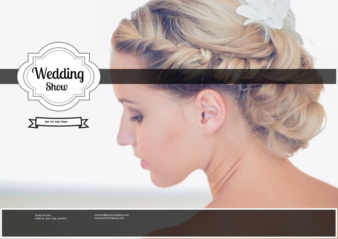 Elegant Bridal Hairstyle Highlighting Wedding Show - Download Free Stock Templates Pikwizard.com