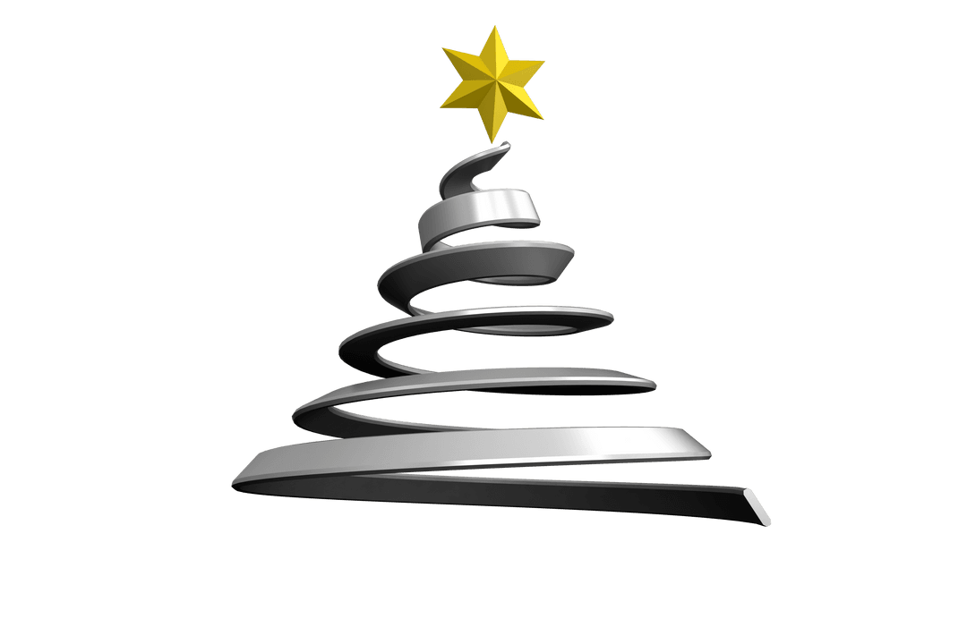 Abstract Christmas Tree Vector on Transparent Background