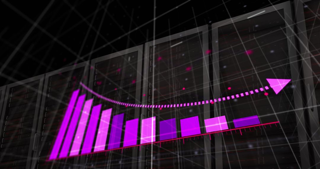 Digital Data Growth with Futuristic Digital Display