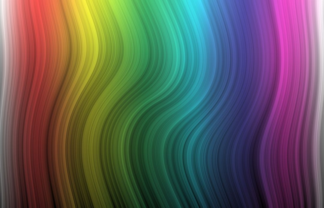 Vibrant Rainbow Abstract Lines Flow In Wavy Pattern