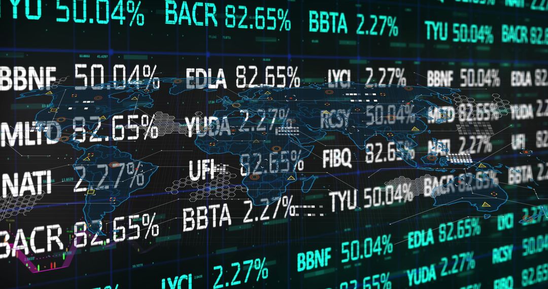 Global Stock Market Data Theme with Digital Interface