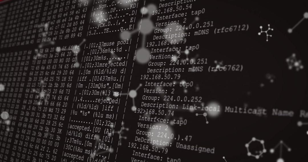 Molecular Structures Overlay on Digital Data Stream