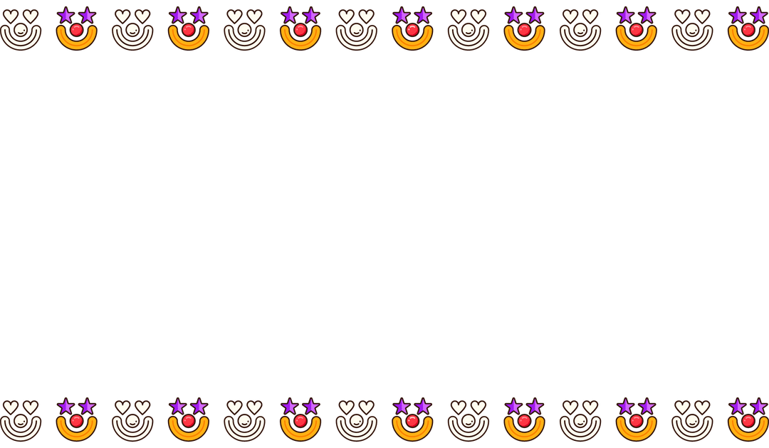 Transparent Border with Playful Heart and Star Shapes