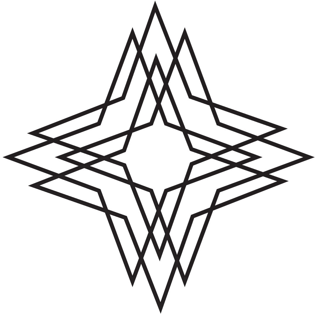 Geometric Star Shapes on Transparent Background