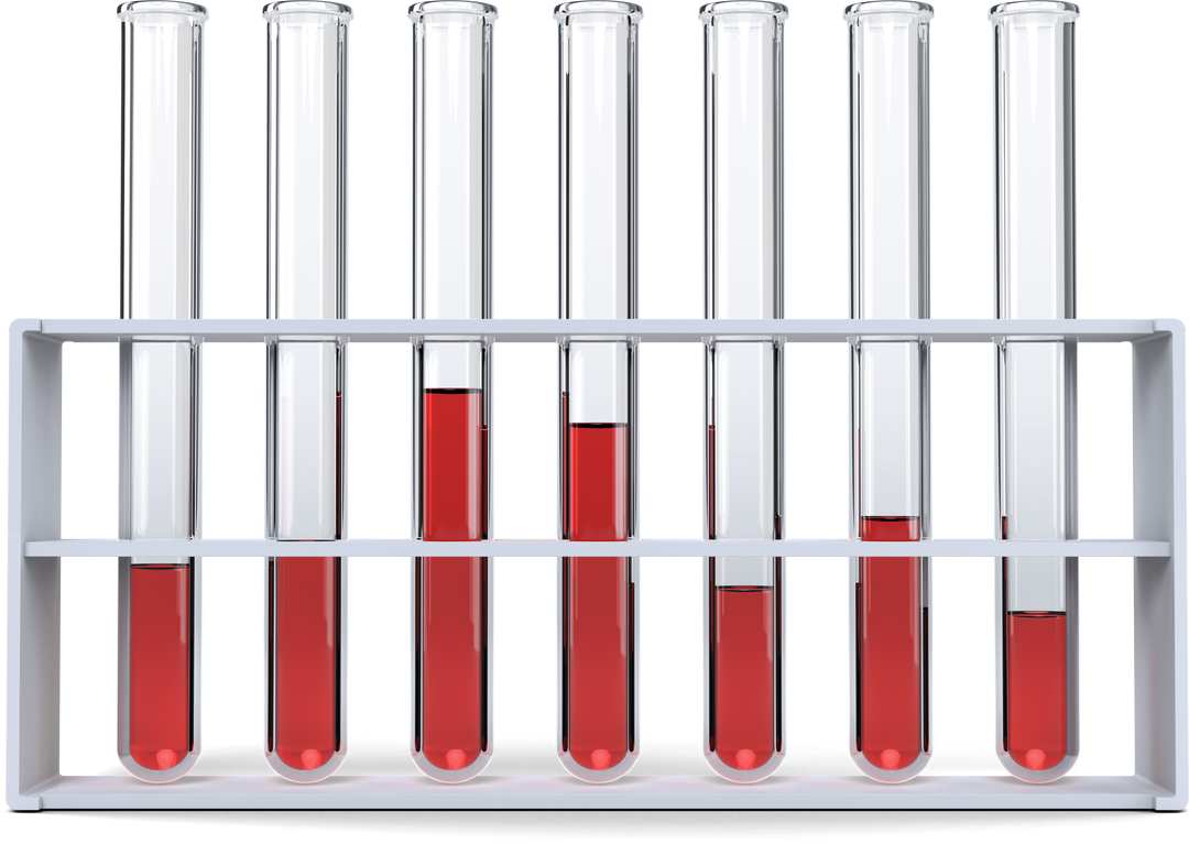 Transparent Test Tubes with Red Solution in Rack - Download Free Stock Images Pikwizard.com