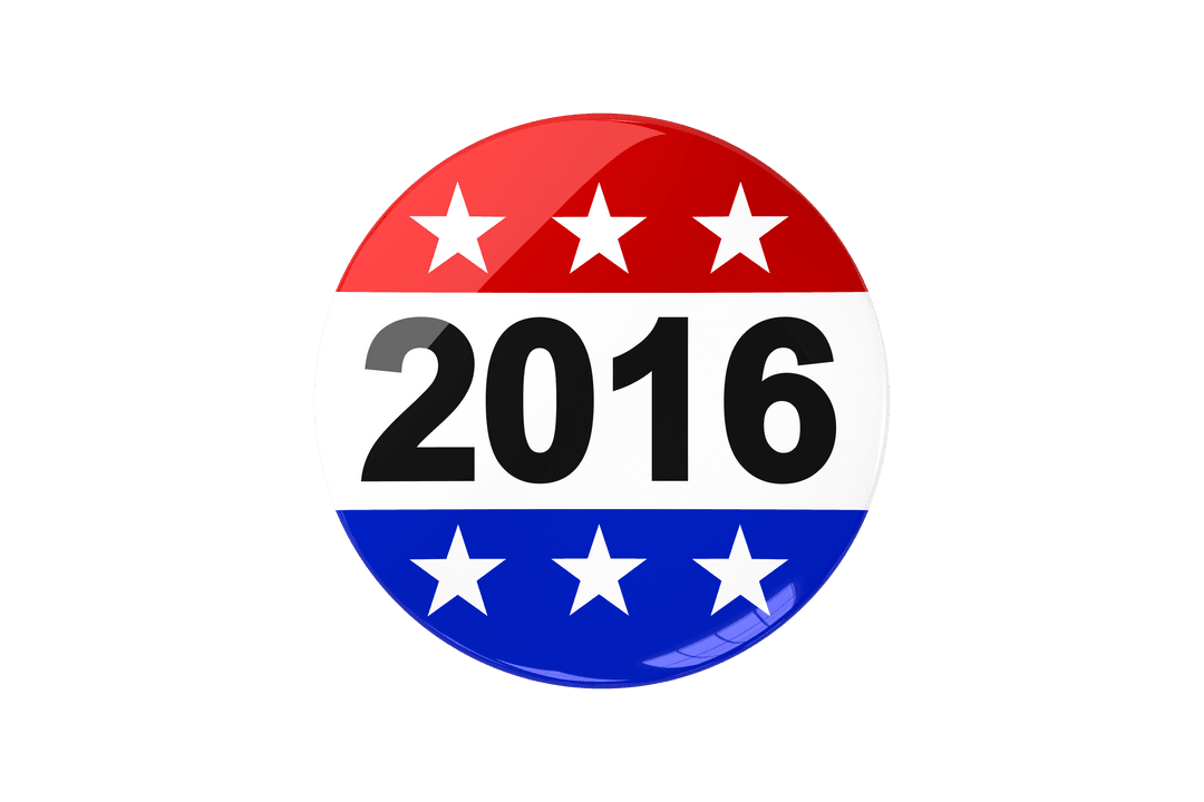 2016 New Year Celebration Badge on Transparent Background