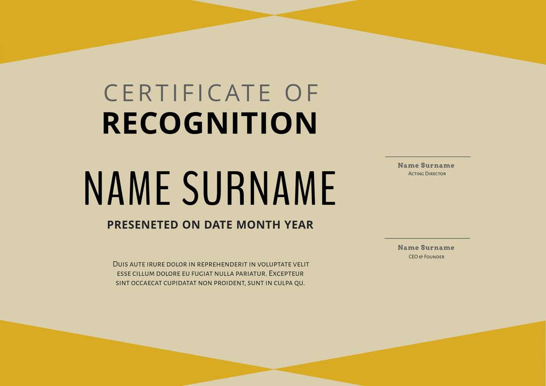 Elegant Certificate Template for Awards and Honors - Download Free Stock Templates Pikwizard.com