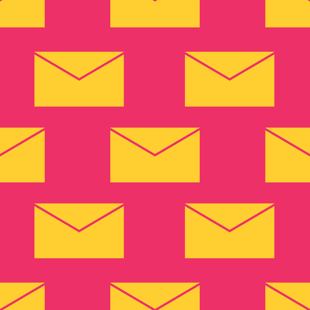 Minimalist Yellow Envelope Pattern on Transparent Background