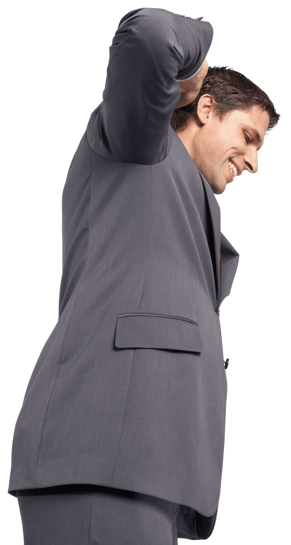 Cheerful Businessman Smiling on Transparent Background