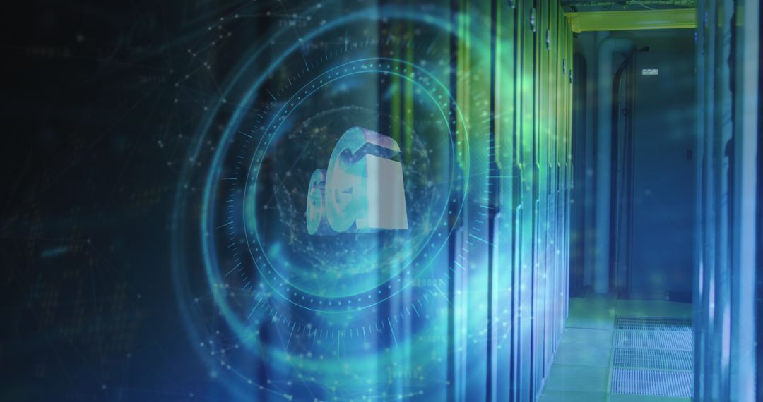 Futuristic 6G Symbol with Data Security and Server Connections