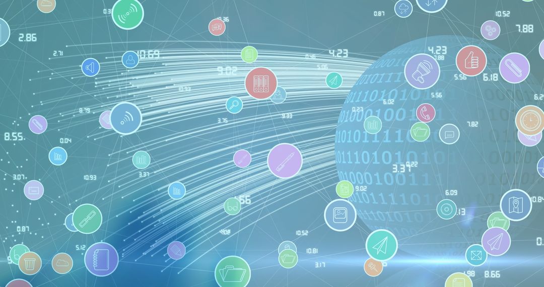 Global Connections with Digital Data Icons