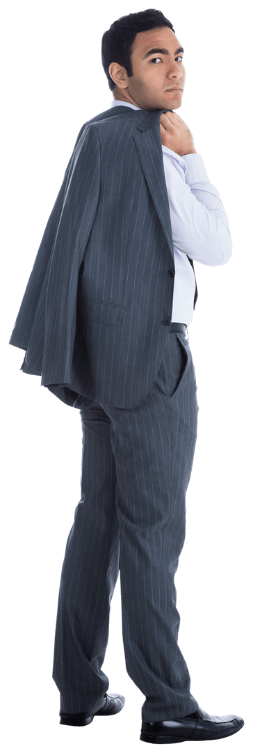 Confident Businessman with Suit on Transparent Background